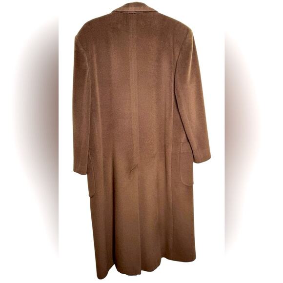 Perry Ellis Vintage Mens Brown Long Overcoat Topcoat - Picture 2 of 6